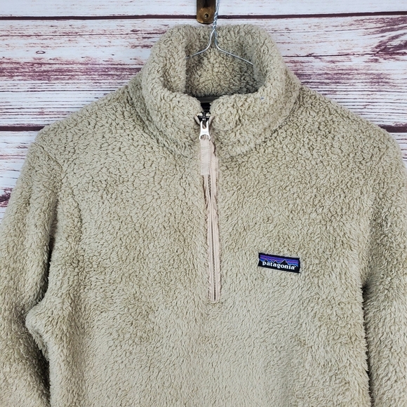 Patagonia Womens Small Tan/Khaki Los Gatos 1/4 Zip High-Pile Fleece Pullover - Picture 2 of 11